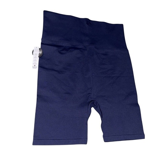 PINK Victoria's Secret Seamless Ribbed Biker Shorts Navy Blue Small S/P NWT - Picture 2 of 4